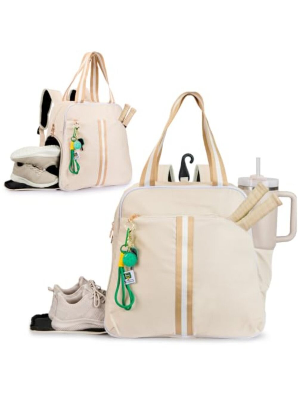 Pickleball Tote Bag 3-in-1 Backpack Shoulder Gym Bag Fits 2 Paddles